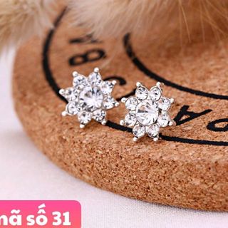 Bông tai kim loại đính hạt giá sỉ 8k / 1 đôi