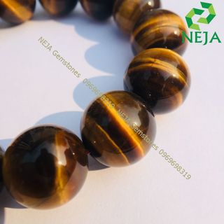Bán buôn vòng tay đá mắt hổ nâu vàng giá rẻ TPHCM