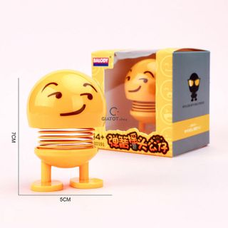 Thú nhún lò xo Emoji lắc đầu trang trí bàn làm việc taplo xe hơi đồ chơi cho bé