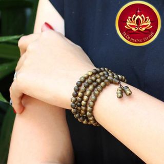 Vòng tay trầm hương 108 hạt tự nhiên size 8li
