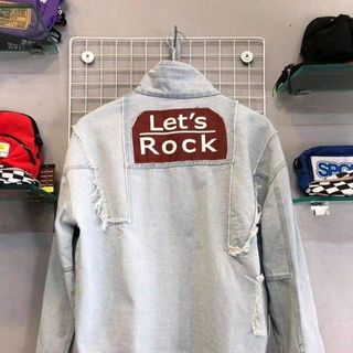 Áo Khoác Jeans Nam in Let Rock giá sỉ