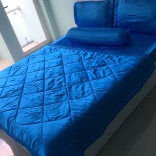 Set Chăn Drap Phi Bóng 5 Món Nhiều Màu AT79