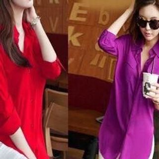 Áo sơ mi xẻ tà xinh xắn