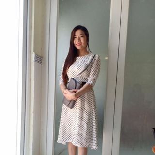 Đầm chấm bi tay lỡ sang trọng