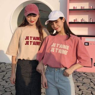 Áo thun nữ form rộng Jet Aime freesize dứoi 70kg