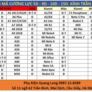 KÍNH CƯỜNG LỰC 10D CÁC MÃ IPHONE