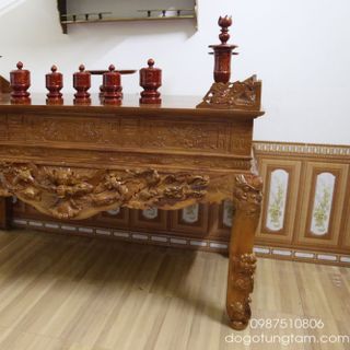 Sập thờ gỗ mít chân 14