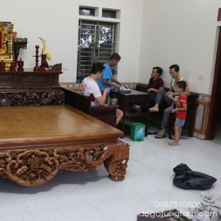 Sập ngũ phúc gỗ gụ