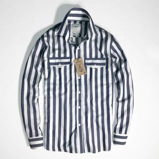 Sơ mi sọc 2 túi cotton vải dư màu cơ bản dễ bán
