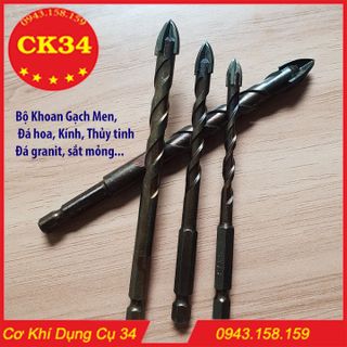 Mũi khoan Gạch men Thủy tinh Đá hoa Đa năng 6-8-10-12mm