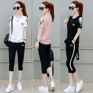 Bộ đồ thể thao nữ thêu chữ M
