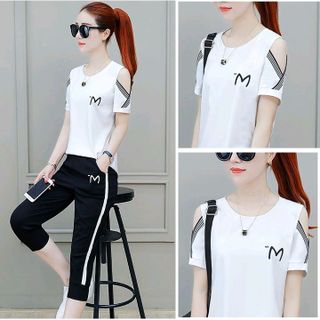 Bộ đồ thể thao nữ thêu chữ M