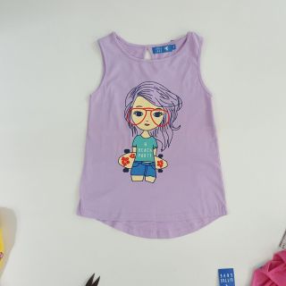 Áo ba lỗ Vạt đuôi áo sau Bé gái Sz 6 - 11 tuổi