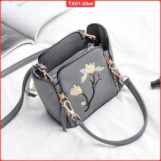 túi xách thêu hoa da xịn