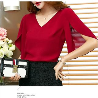 ÁO CỔ V LƯNG DÂY TAY XẺ