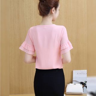 áo tay bèo đính hoa