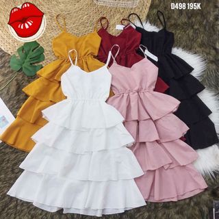 ĐẦM MAXI HAI DÂY BO EO 4 TẦNG SIÊU ĐẸP