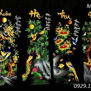Tranh tứ quý thêu