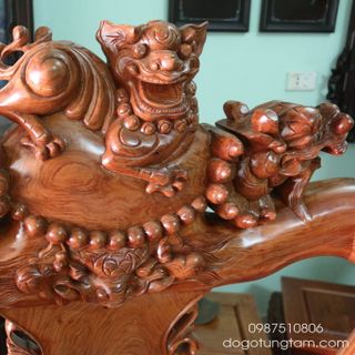 Bộ Nghê Đỉnh gỗ hương tay 12 10 món