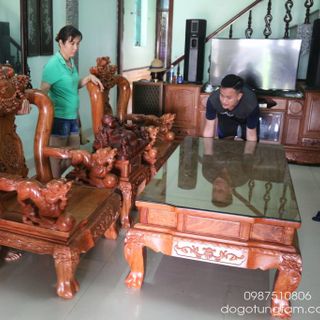 Bộ Nghê Đỉnh gỗ hương tay 12 10 món
