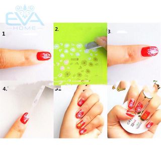Miếng Dán Móng Tay 3D Nail Sticker Hoạt Hình Gấu Nâu Thỏ Hồng F076