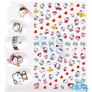 Miếng Dán Móng Tay 3D Nail Sticker Hoạt Hình Mèo Hồng Kity F097 giá sỉ