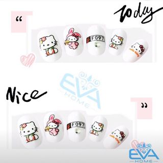 Miếng Dán Móng Tay 3D Nail Sticker Hoạt Hình Mèo Hồng Kity F097