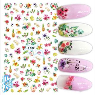 Miếng Dán Móng Tay 3D Nail Sticker Tráng Trí Hoạ Tiết Bông Hoa F420 giá sỉ