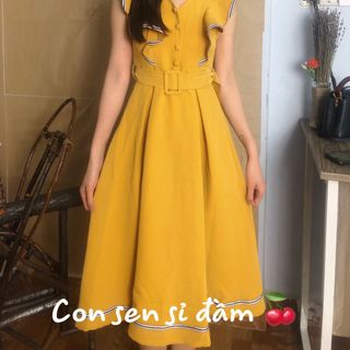 Đầm xoè có đai eo
