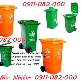Thùng rác 120 lít 240 lít giá sỉ tại bến tre- Ms Nhiên
