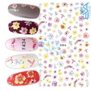 Miếng Dán Móng Tay 3D Nail Sticker Tráng Trí Hoạ Tiết Bông Hoa F434 giá sỉ