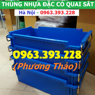 Thùng nhựa đặc có quai sắt hộp nhựa cơ khí giá sỉ