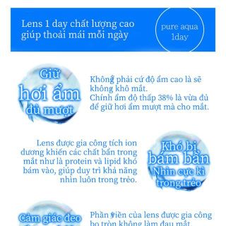 Kính áp tròng không màu Nhật dùng 1 ngày - Zeru Pure Aqua One Day - Hộp 30 lens