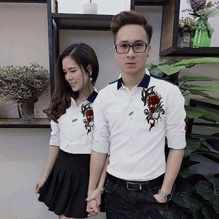 Áo sơ mi cặp chất liệu kate lụa mềm