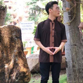 Áo lam đi chùa nam