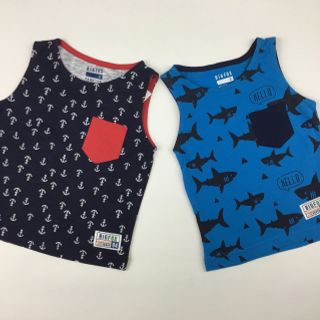 Áo ba lỗ bé trai có túi ngực Sz 2 đến 8 tuổi 2 màu