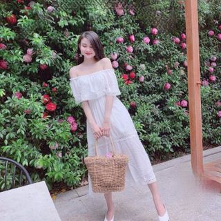đầm maxi trễ vai / thời trang giá sỉ gía bán buôn