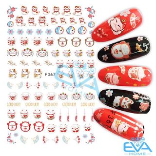 Miếng Dán Móng Tay 3d Nail Sticker Hình Mèo Thần Tài F367 giá sỉ