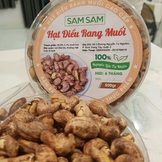 HẠT ĐIỀU RANG MUỐI VỎ LUA SAM SAM hộp 500 gram