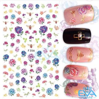 Miếng Dán Móng Tay 3D Nail Sticker Tráng Trí Hoạ Tiết Bông Hoa F356 giá sỉ