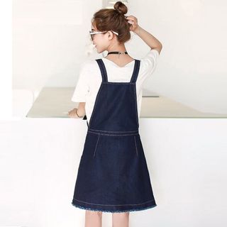 Đầm Jean Yếm Phối Nhiều Nút Kèm Túi Mini Xì Teen