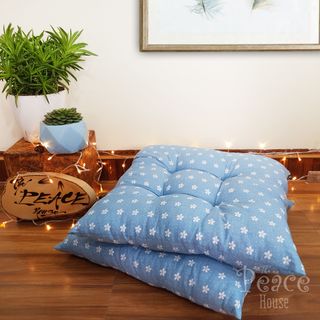 Đệm ngồi bệt vuông chất liệu cotton lụa - có thể tháo rời ruột - hàng Việt Nam