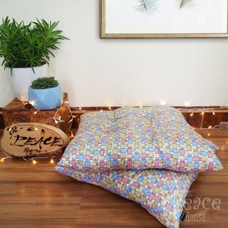 Đệm ngồi bệt vuông chất liệu cotton lụa - có thể tháo rời ruột - hàng Việt Nam