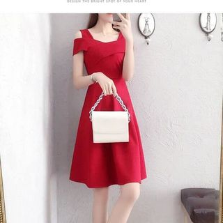 Đầm xòe dáng dài rớt vai QC sỉ sll