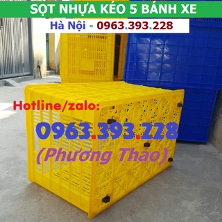 Chuyên cung cấp Sọt nhựa rỗng có 5 bánh xe Thùng nhựa 5 bánh xe giá sỉ