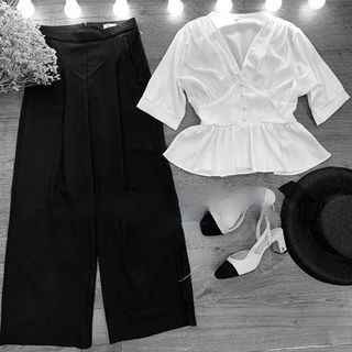 Set áo ngọc trai quần ống suông giá sỉ giá bán buôn