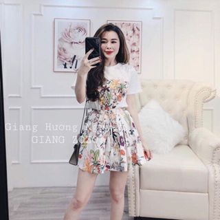 Set áo phông mix chân váy hoa