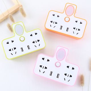 Ổ Cắm Điện Kiêm Đèn Ngủ 4 Chấu Cắm 2 Cổng USB