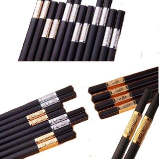 Bộ 10 đũa hợp kim đầu mạ vàng