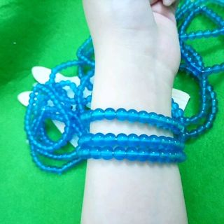 chuỗi đeo tay phong thủy 6li màu xanh biển giá sỉ
